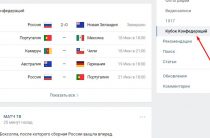 Футбольная лента Кубка Конфедераций ВКонтакте